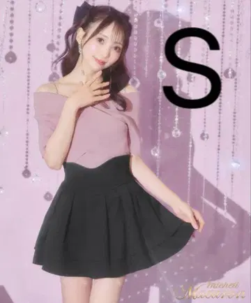 미셸 마카롱 슬림 레그 스커트 S 사이즈 블랙