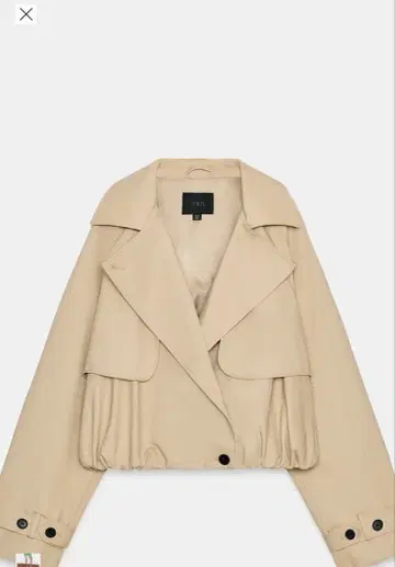 ZARA 완판템 XS 숏 벌룬 트렌치코트 숏코트