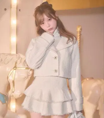 미셸 마카롱 팬시 트위드 자켓