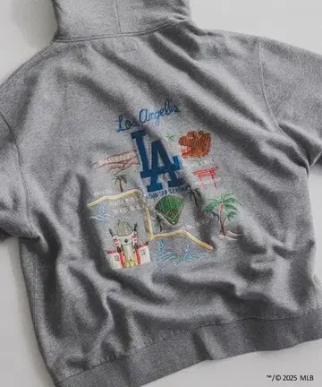 BEAMS 테일러 토요 MLB LA 다저스 집 후드티 L
