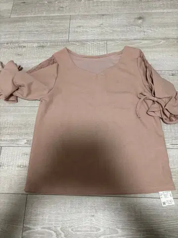 레이스 포함 핑크 캐주얼 셔츠 M