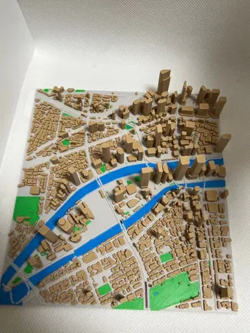 오사카 나카노시마 도시 3D 맵 디오라마 모형 인테리어