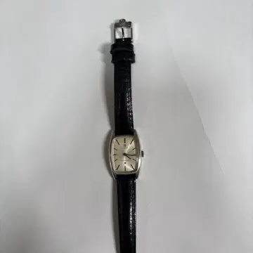 OMEGA 콘스텔레이션 블랙 가죽 빈티지 작동 미확인