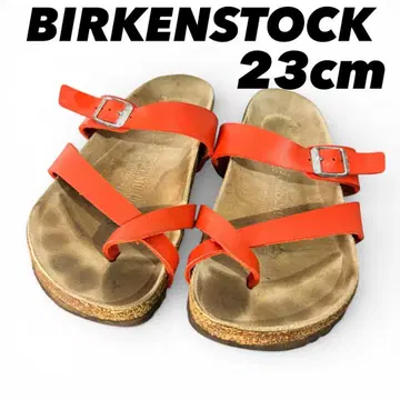 BIRKENSTOCK 샌들 23cm 오렌지 스트랩 가죽