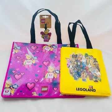 LEGO 레고 백과 백 택 에코백 핑크