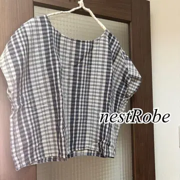 새상품급 nestRobe 네스트로브 체크 블라우스