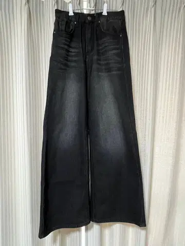 DNSR 와이드 플레어 데님 팬츠 블랙