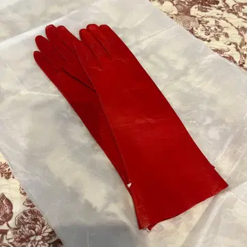 새상품 독일제 천연 가죽 빨간색 롱 그로브