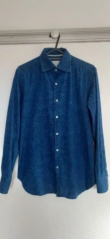 ORIAN DENIM DIVISION 페이즐리 무늬 긴팔 셔츠 파랑