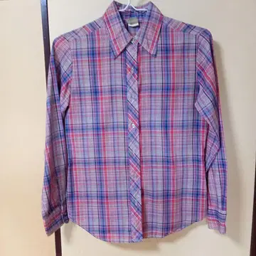 Wrangler 70s 체크 무늬 긴팔 셔츠 W-50
