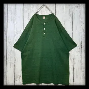 [ WAREHOUSE ] 웨어하우스 무지 헨리넥 t셔츠 XL 그린