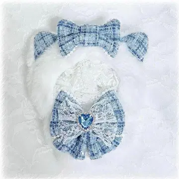 인형 옷 10cm~11cm 스카이블루 파랑 트위드 고양이 귀