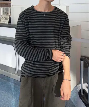 EPNK epnok 모듬 보더 롱 슬리브 T