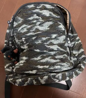 키플링 Kipling 카모 패턴 백팩 마스코트 포함