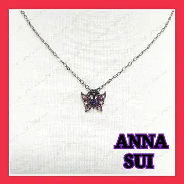 [ 미사용 ] 안나수이 ANNA SUI 나비 목걸이 퍼플 보라색