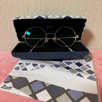 Zoff WEB 한정품 라운드 안경 골드 사바에 제작 티타늄 프레임