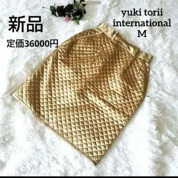새상품 yuki torii 퀼팅 스커트 9 골드 리본