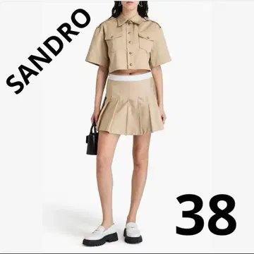 새상품급 SANDRO 산드로 인디애나 크롭 셔츠 & 스커트