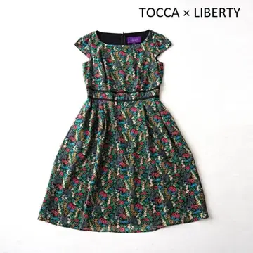 TOCCA x LIBERTY 꽃무늬 캡 슬리브 플레어 원피스 0