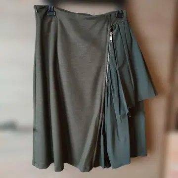 SPORTMAX 카키 미디 기장 스커트