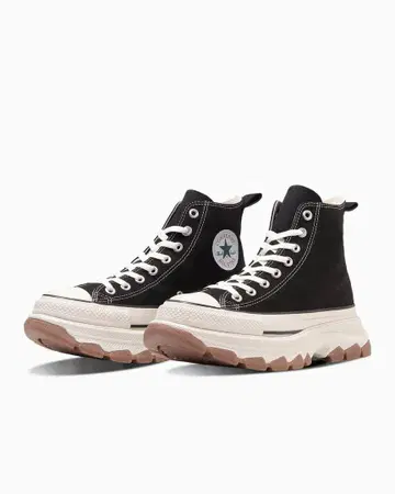 Converse 블랙 하이컷 스니커즈 트랙 웨이브