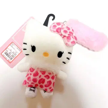 산리오 헬로키티 레오파드 무늬 봉제 인형 키링 아베일 갸루키티