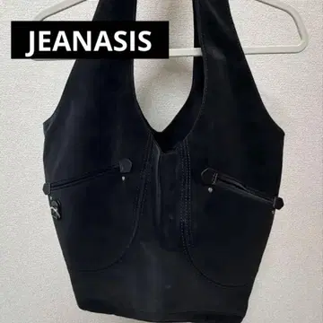 JEANASIS 스티치 페이크 스웨이드 토트백 블랙