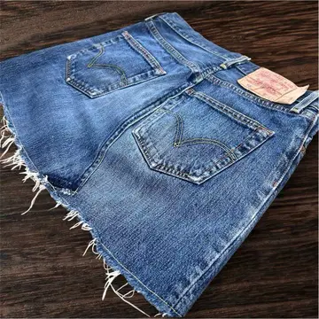 새상품급 LEVI'S 501 인디고 리메이크 데님 스커트 넉넉한