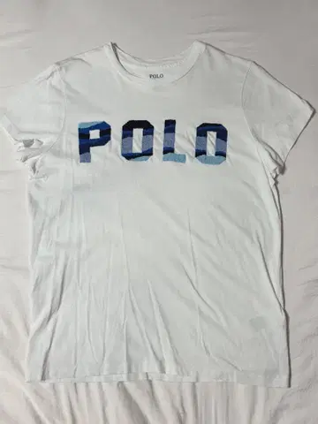 POLO 자수 로고 화이트 T셔츠