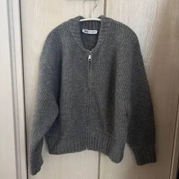 ZARA 가디건 지퍼 스웨터 그레이