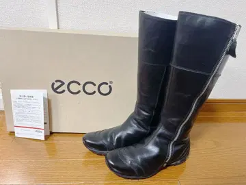 [새상품급] ECCO 블랙 롱 부츠 사이드 지퍼 23.0cm 박스 있음