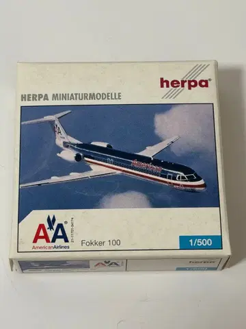 아메리칸 항공 Fokker 100 herpa 1/500
