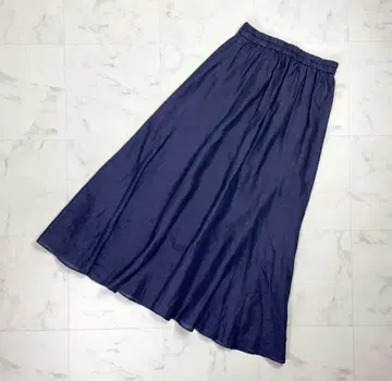 PLAIN PEOPLE A라인 롱 스커트 네이비 사이즈 3*QD514
