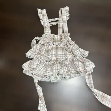 리즈리사 사다리 리본 체크 티어드 치마바지 핑크