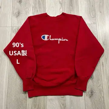 90s USA제 Champion 리버스 위브 L 레드 챔피온