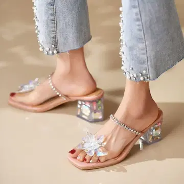 새상품 클리어힐 비쥬힐 샌들 K-스타일 zara