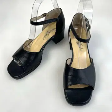 REGALTailored 샌들 24 블랙 일본제 가죽 와이드 힐 리갈