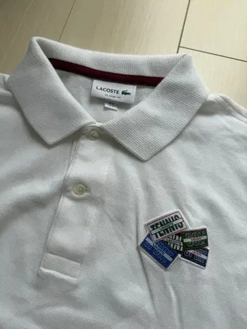 남성용 LACOSTE 화이트 피케 셔츠