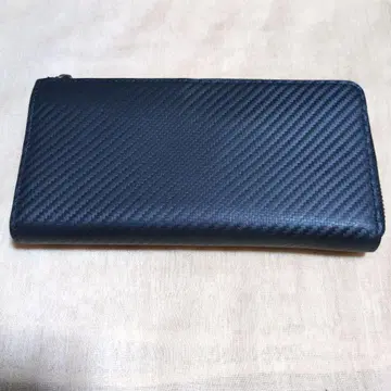 BEAMZ SQUARE MEN'S 카본 가죽 L자형 지퍼 장지갑