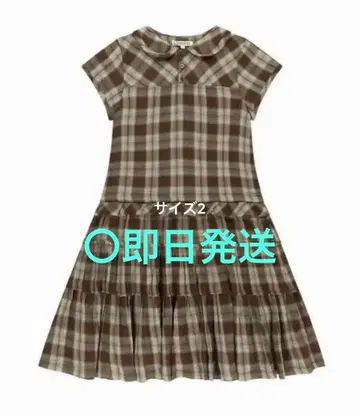 [ COYSEIO ] RAW EDGE CHECK 원피스 브라운