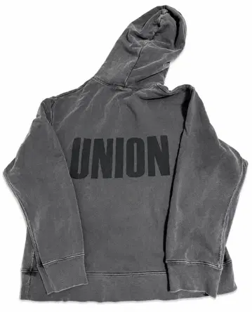 UNION 다크 그레이 후드 부착 후드티