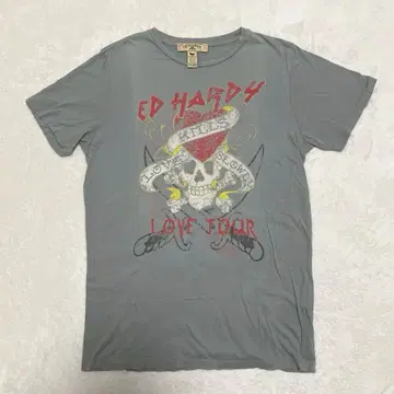 [레어] Ed Hardy LOVE TOUR 티셔츠 데미지 가공 L