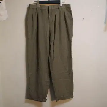 린넨 투 턱 와이드 팬츠
