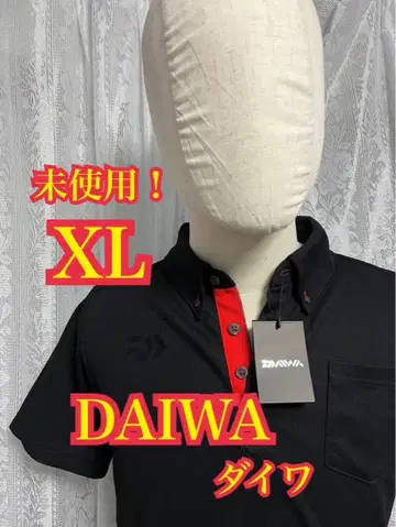 미사용! DAIWA 다이와 반팔 피케 셔츠 낚시 블랙 XL