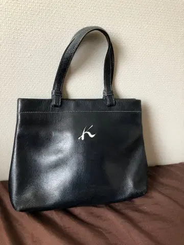 Kitamura 블랙 토트백 천연 가죽