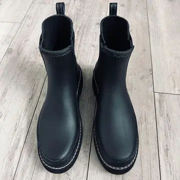 거의 미사용 헌터 리파인드 스티치 첼시 부츠 블랙 UK6 39