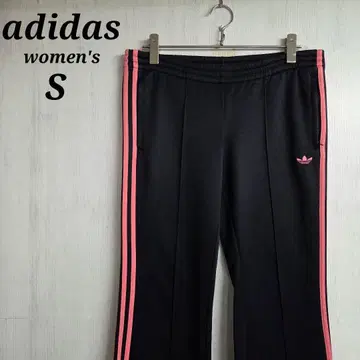 아디다스 오리지널 저지 팬츠 S 자수 로고 블랙 컬러 핑크