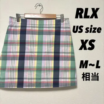 RLX 골프웨어 체크 롱 스코트 스커트 여성용 M L
