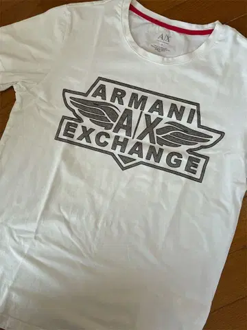 [ 하자품 ] ARMANI 아르마니 AX 로고 화이트 반팔 셔츠 M