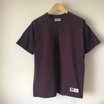 올드 러셀 90s 전면 V넥 티셔츠 보라색 빈티지